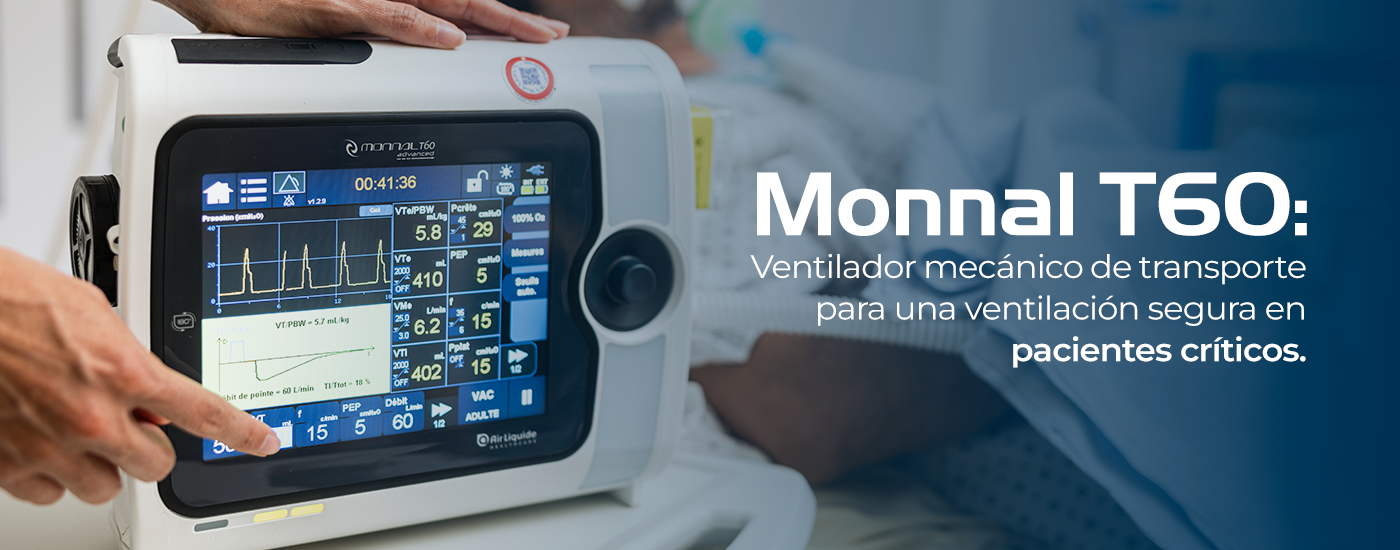 Ventilador mecánico de transporte: Monnal T60 para pacientes críticos ...